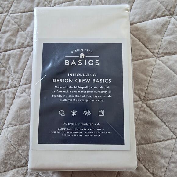 Pottery Barn One White Euro Sham Design Crew Basics 400 Thread Count NEW - Picture 1 of 7